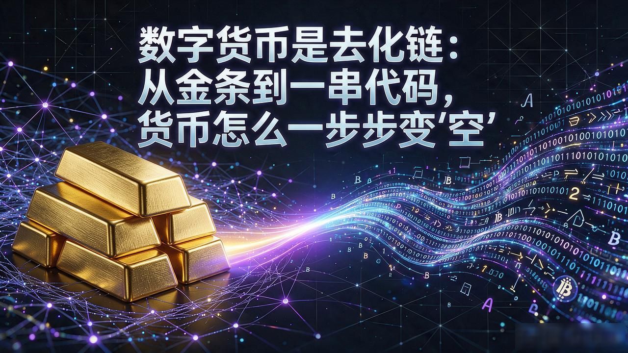 数字货币是去化链：从金条到一串代码，货币怎么一步步变"空"