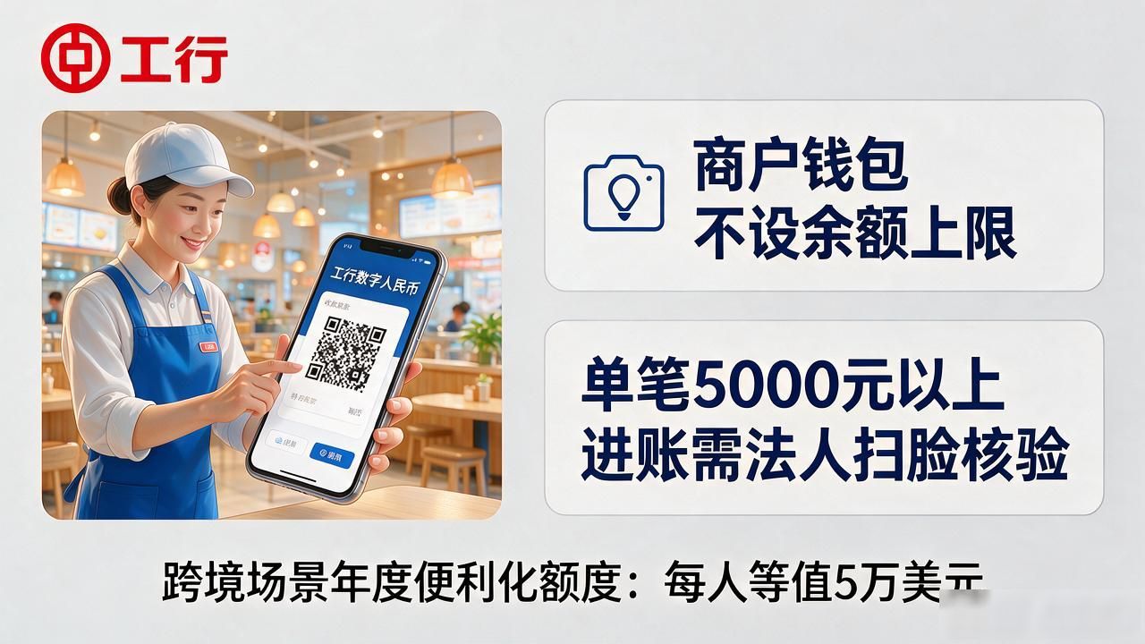 工行数字人民币额度是多少？个人钱包分级限额一文说清