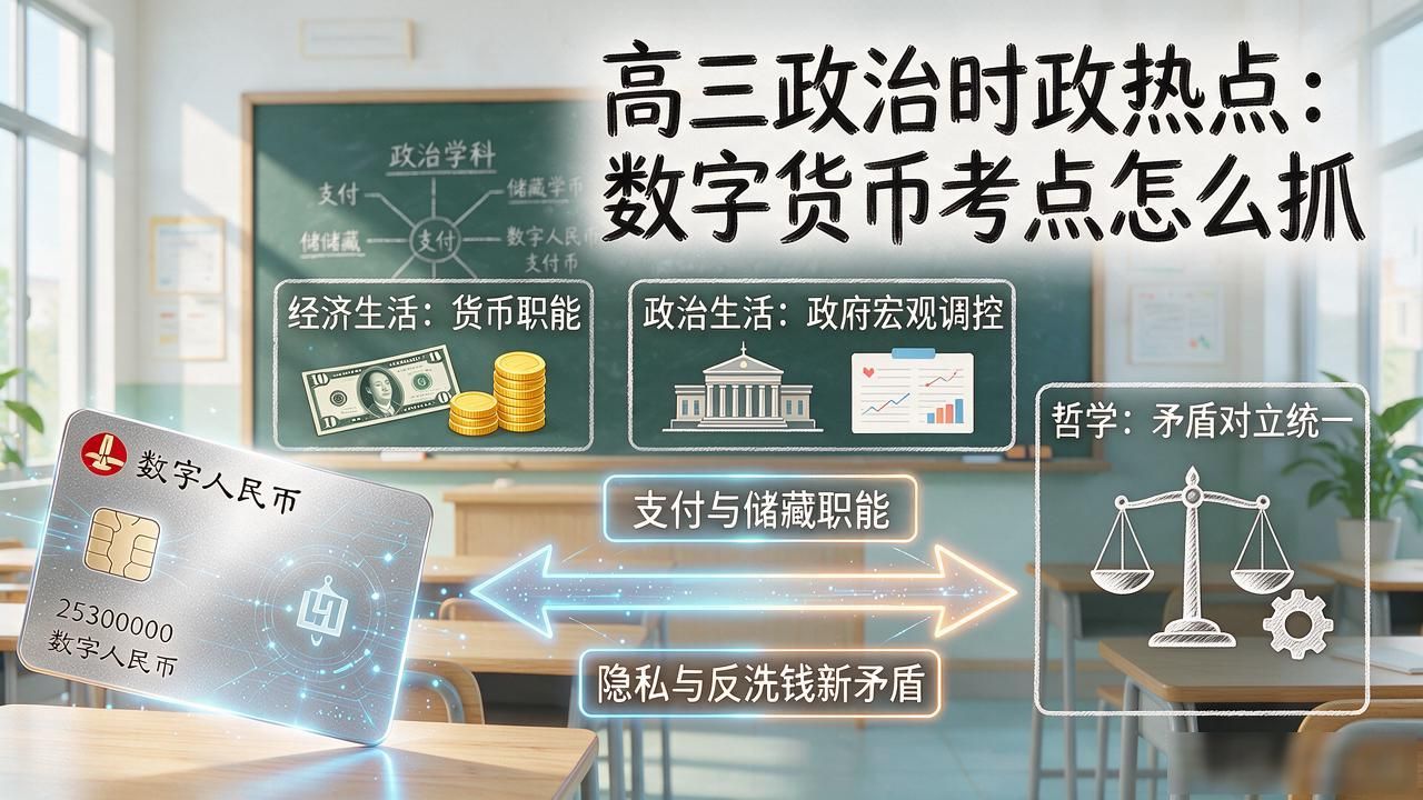 高三时事政治数字货币_数字人民币 法定货币 载体变化_数字货币 高考政治 备考知识点