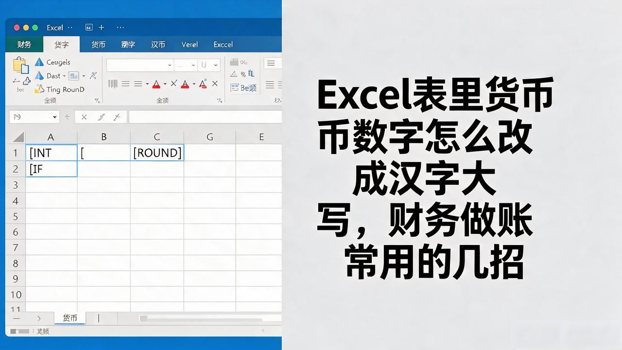 Excel表里货币数字怎么改成汉字大写，财务做账常用的几招