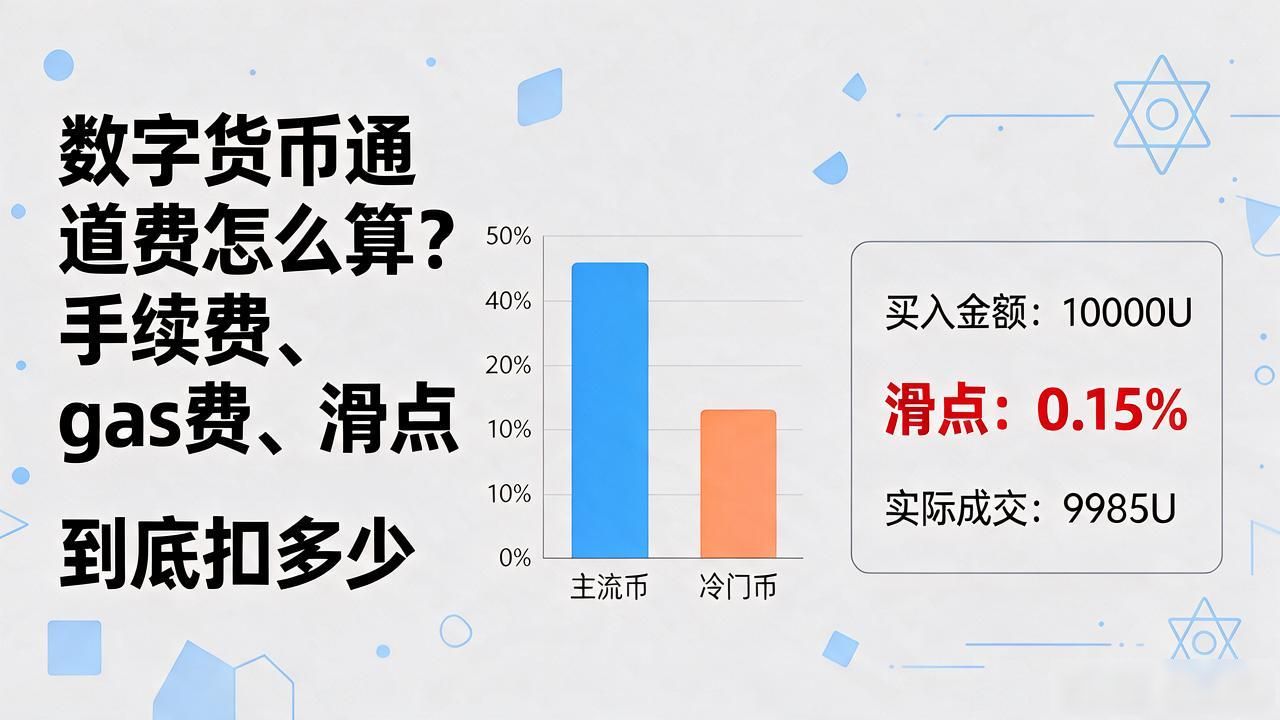 数字货币通道费怎么算？手续费、gas费、滑点到底扣多少